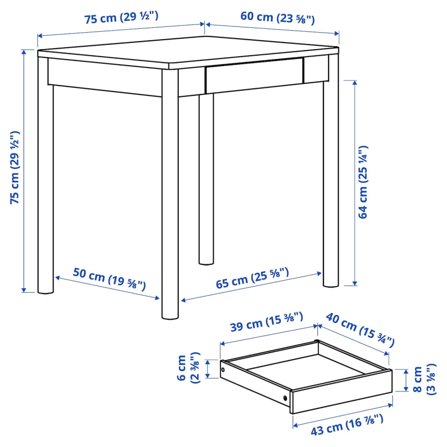 Письменный стол - IKEA TONSTAD, 75x75 см, дубовый шпон, ТОНСТАД ИКЕА (изображение №2)