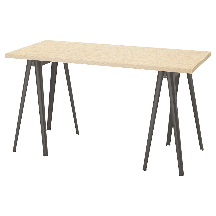 Письменный стол - IKEA MITTCIRKEL/NARSPEL/МИТЦИРКЕЛЬ/НЭРСПЕЛЬ ИКЕА, 140х60 см, сосна/черный (изображение №1)
