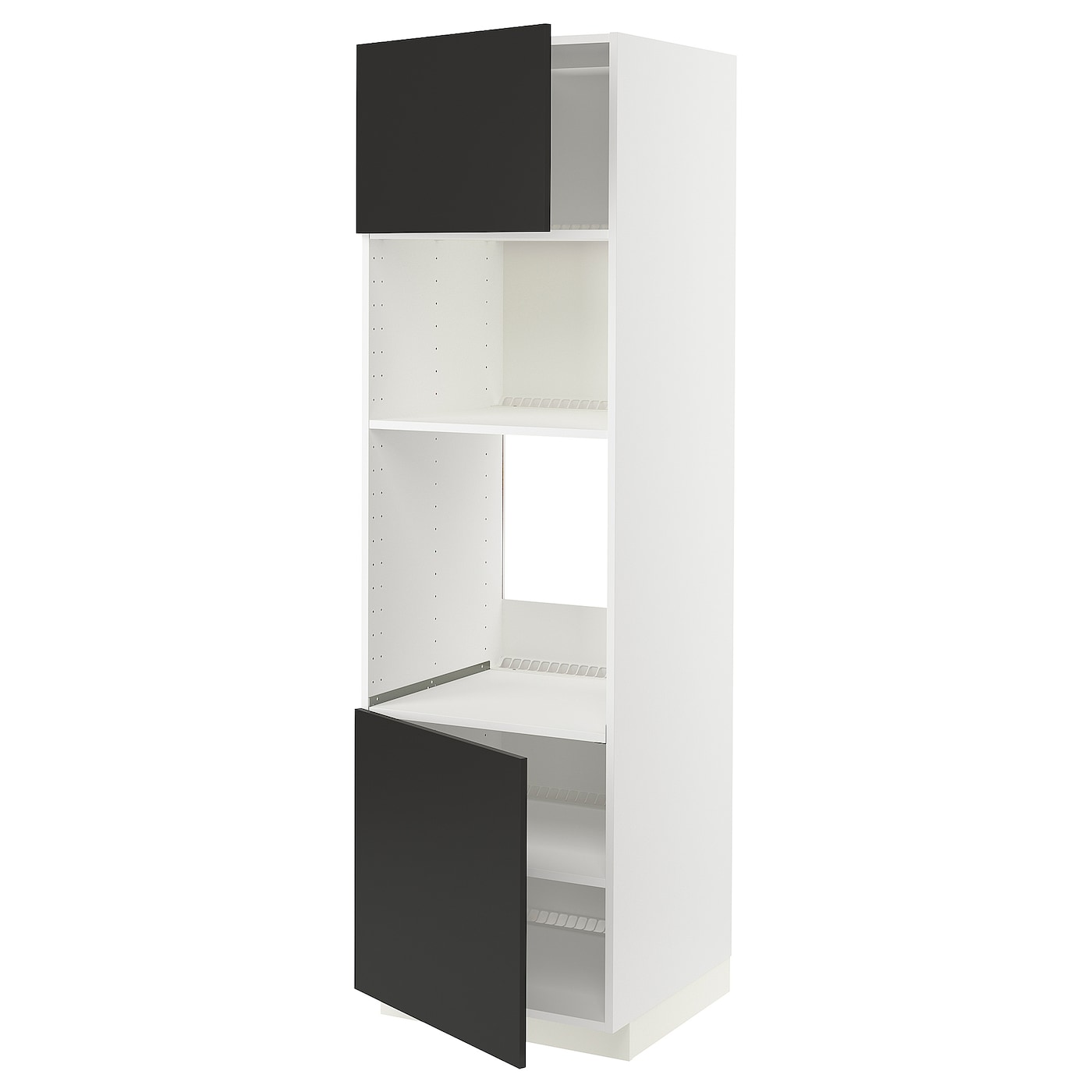 Кухонный шкаф-пенал - IKEA METOD/МЕТОД ИКЕА, 200х60х60 см, белый/черный