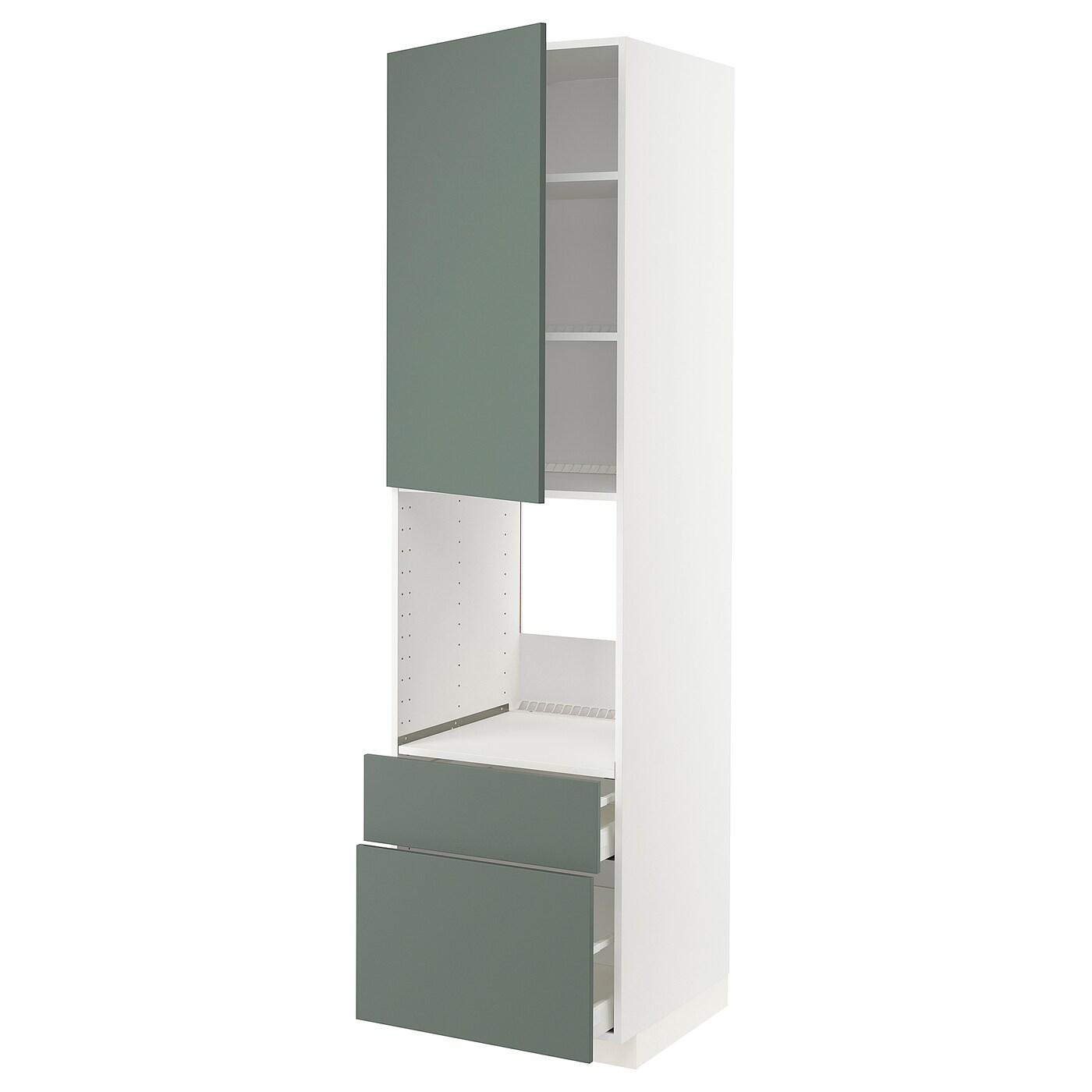 Высокий шкаф с ящиками - IKEA METOD/MAXIMERA/МЕТОД/МАКСИМЕРА ИКЕА, 220х60х60 см, белый/темно-серый