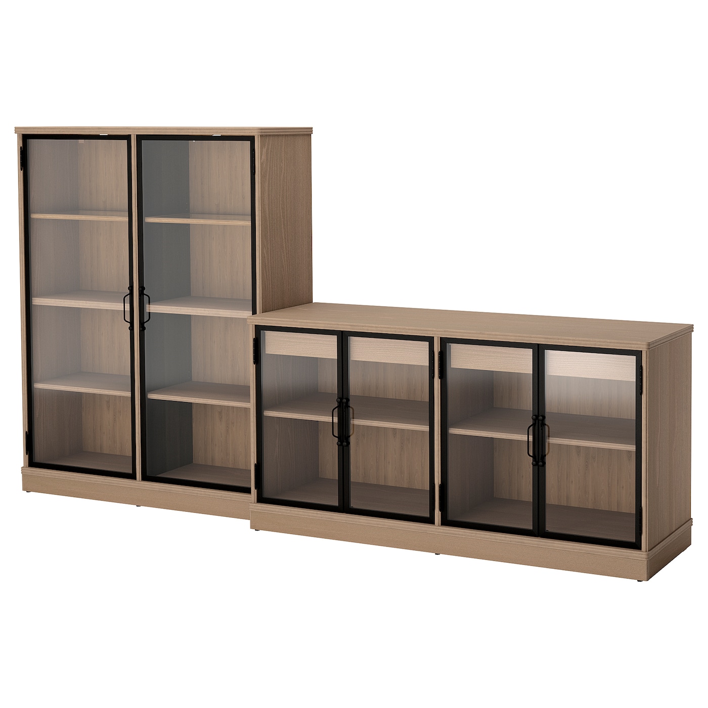 Шкаф для хранения  - LANESUND IKEA/ ЛАНЕСУНД ИКЕА, 282x47x152 см, коричневый/прозрачный
