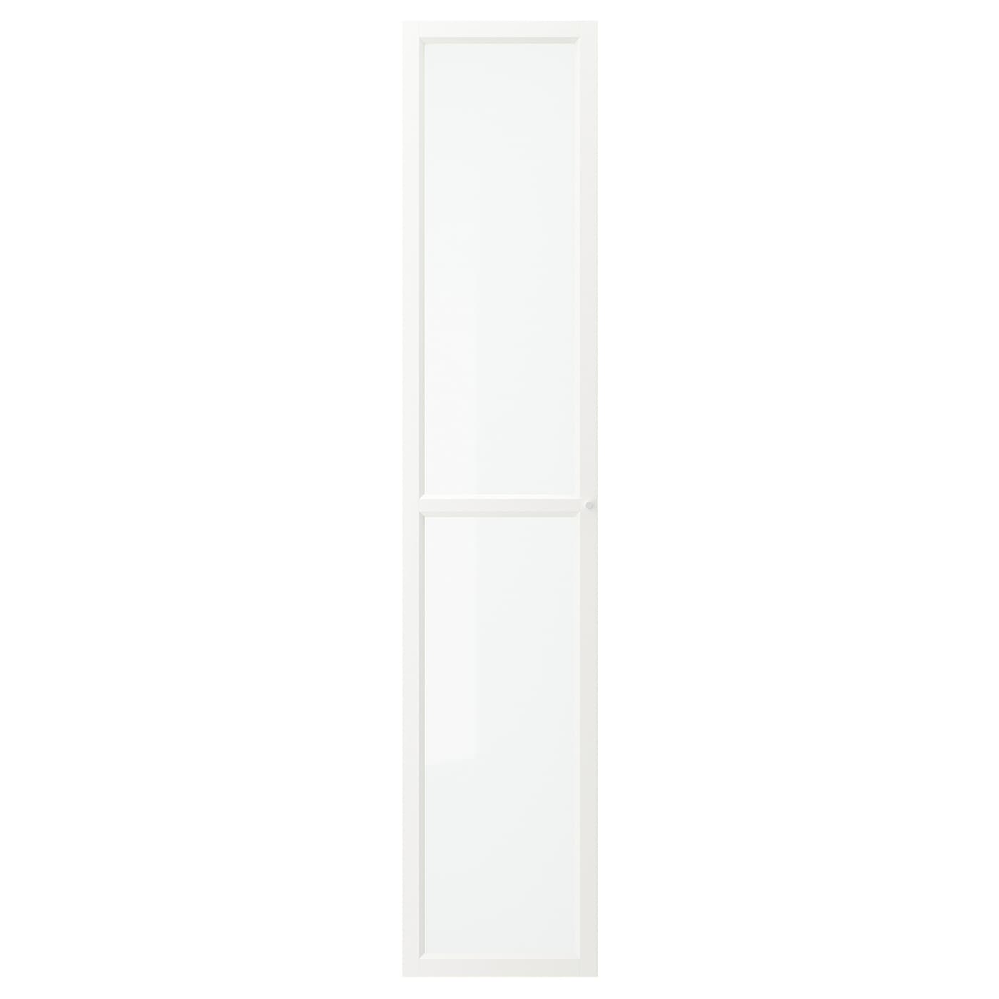 Дверца книжного шкафа - OXBERG IKEA/ ОКСБЕРГ ИКЕА, 40х192 см,  белый/прозрачный