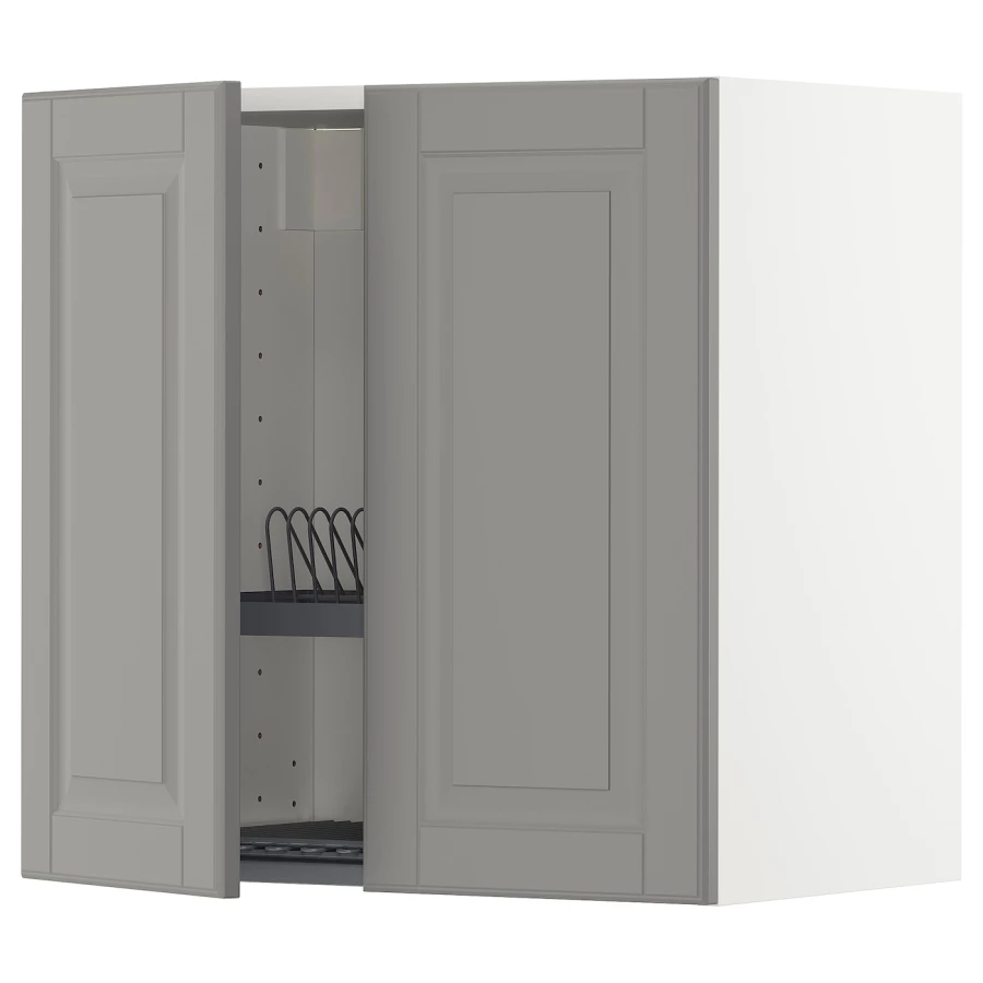 Навесной шкаф с сушилкой - METOD IKEA/ МЕТОД ИКЕА, 60х60 см, темно-серый/белый (изображение №1)