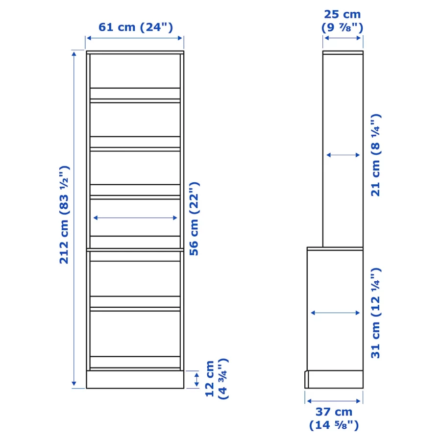 Книжный шкаф - HAVSTA IKEA/ ХАВСТА ИКЕА,  212х61 см, серый (изображение №4)