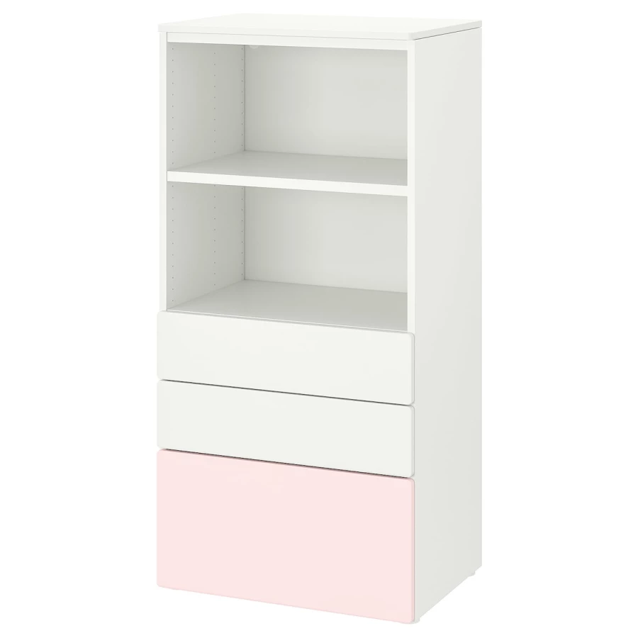 Комод детский - IKEA PLATSA/SMÅSTAD/SMASTAD, 60x42x123 см, белый/розовый, ИКЕА (изображение №1)