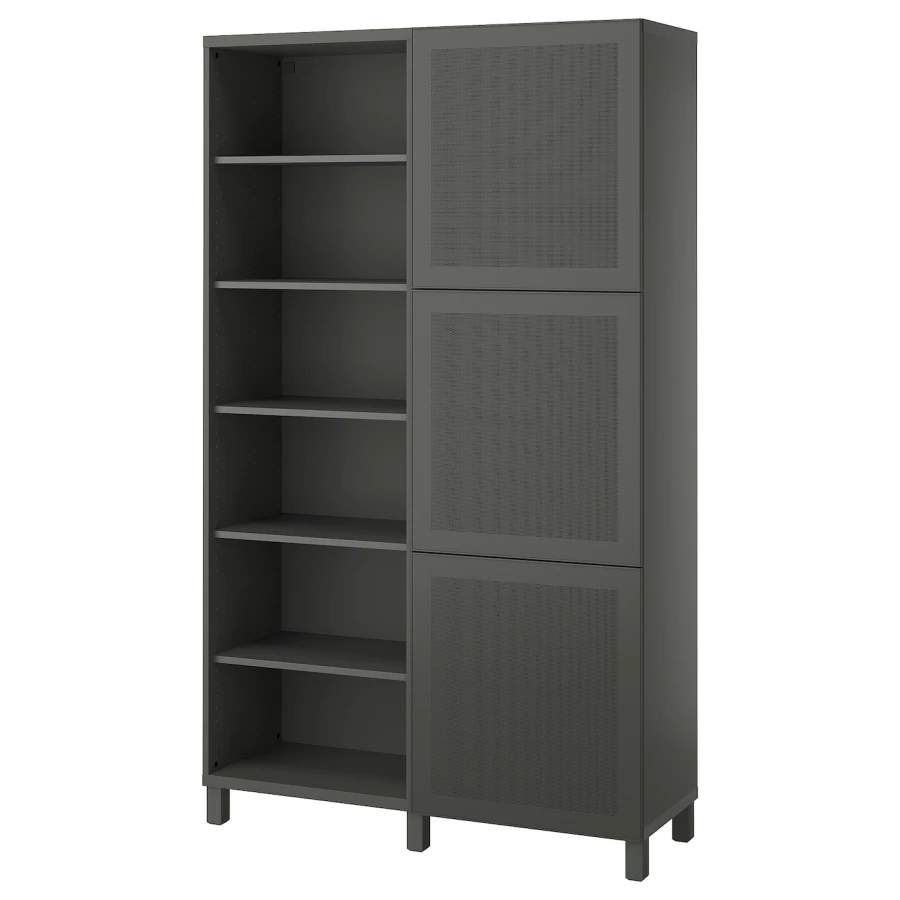 Комбинация для хранения - BESTÅ/ BESTА IKEA/ БЕСТА/БЕСТО ИКЕА, 202х120 см, темно-серый (изображение №1)