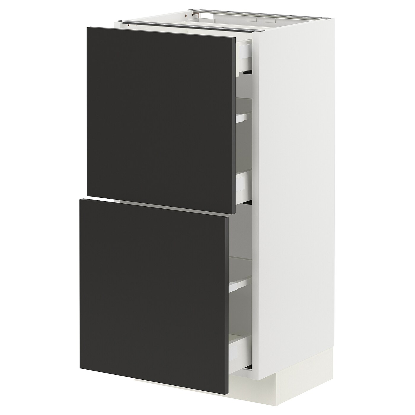 Напольный 3-дверный шкаф  - IKEA METOD MAXIMERA, 88x39,2x40см, черный, МЕТОД МАКСИМЕРА ИКЕА