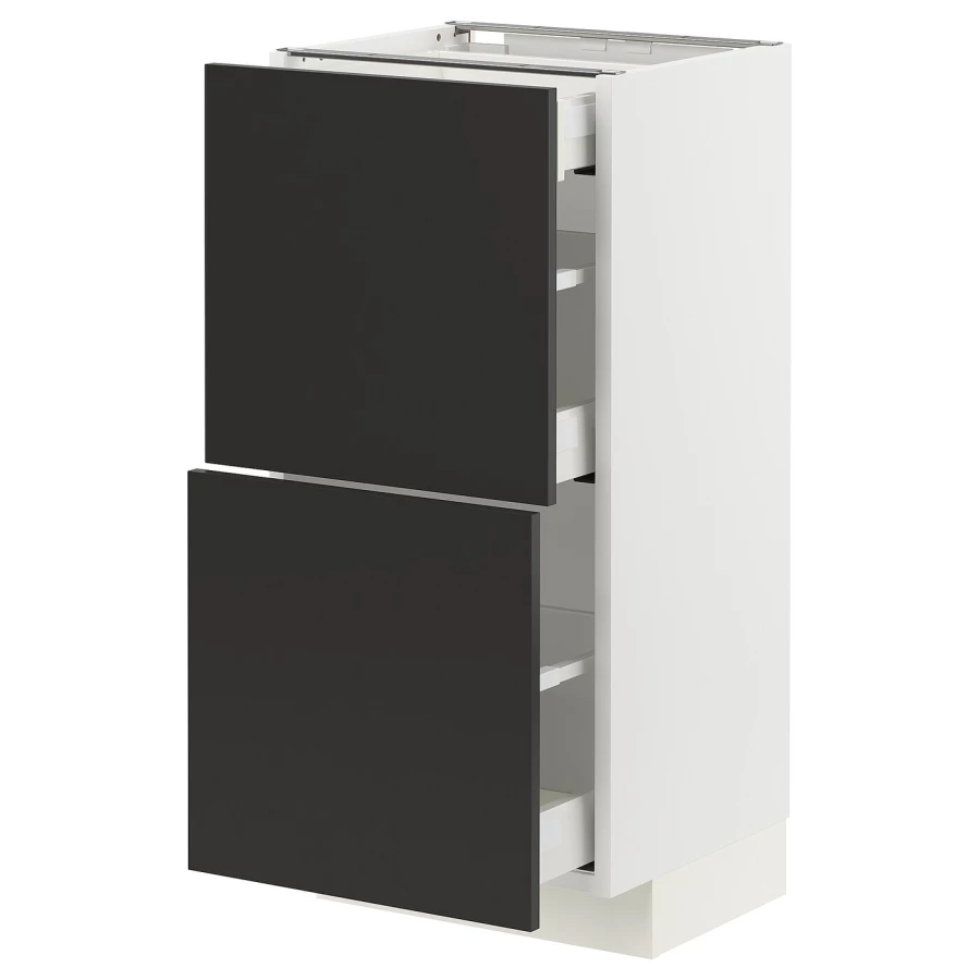 Напольный 3-дверный шкаф  - IKEA METOD MAXIMERA, 88x39,2x40см, черный, МЕТОД МАКСИМЕРА ИКЕА (изображение №1)