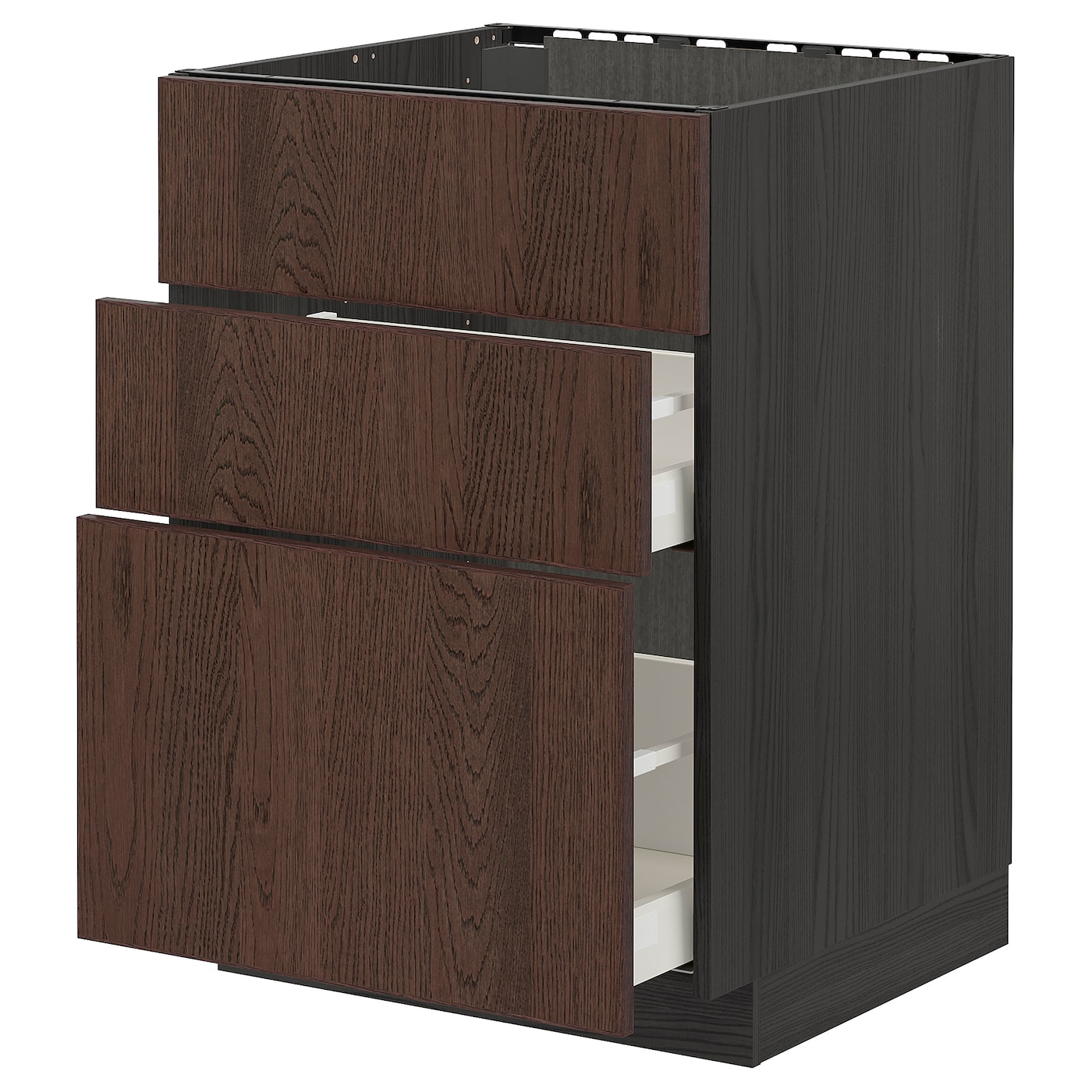 Напольный кухонный шкаф  - IKEA METOD MAXIMERA, 88x61,6x60см, черный/коричневый, МЕТОД МАКСИМЕРА ИКЕА
