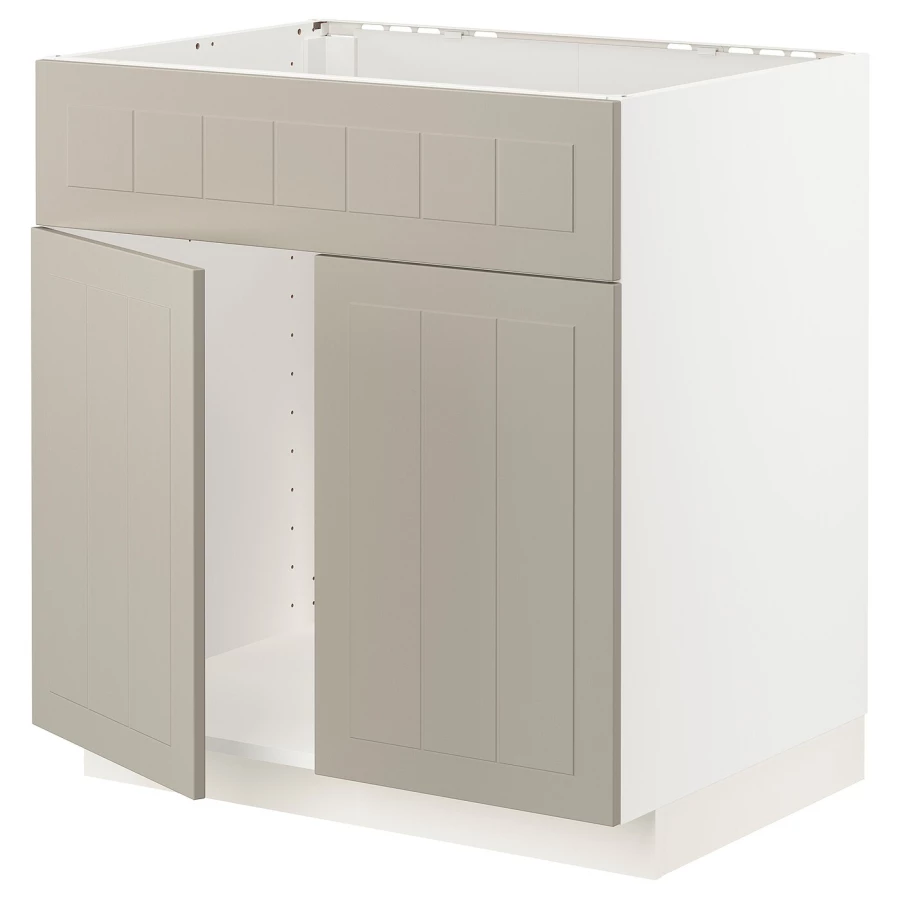 Напольный шкаф - METOD IKEA/ МЕТОД ИКЕА,  88х80 см, белый/бежевый (изображение №1)