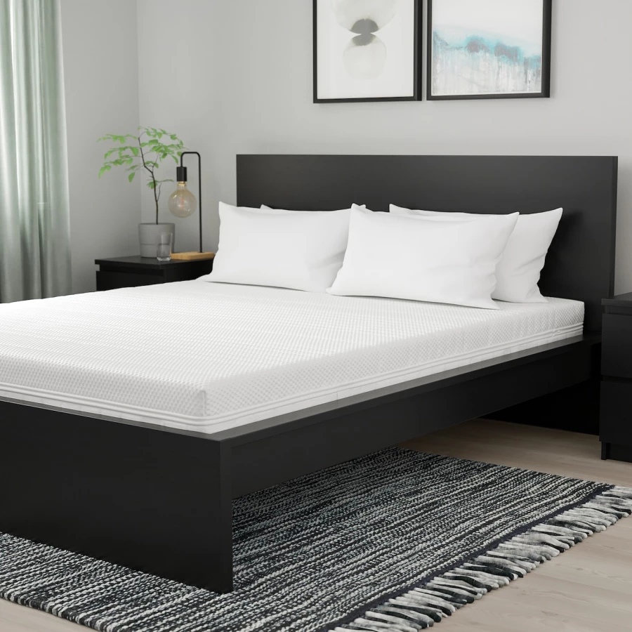 Матрас для двуспальной кровати - ÅNNELAND IKEA/ АННЕЛАНД ИКЕА, 140х200 см, белый (изображение №8)
