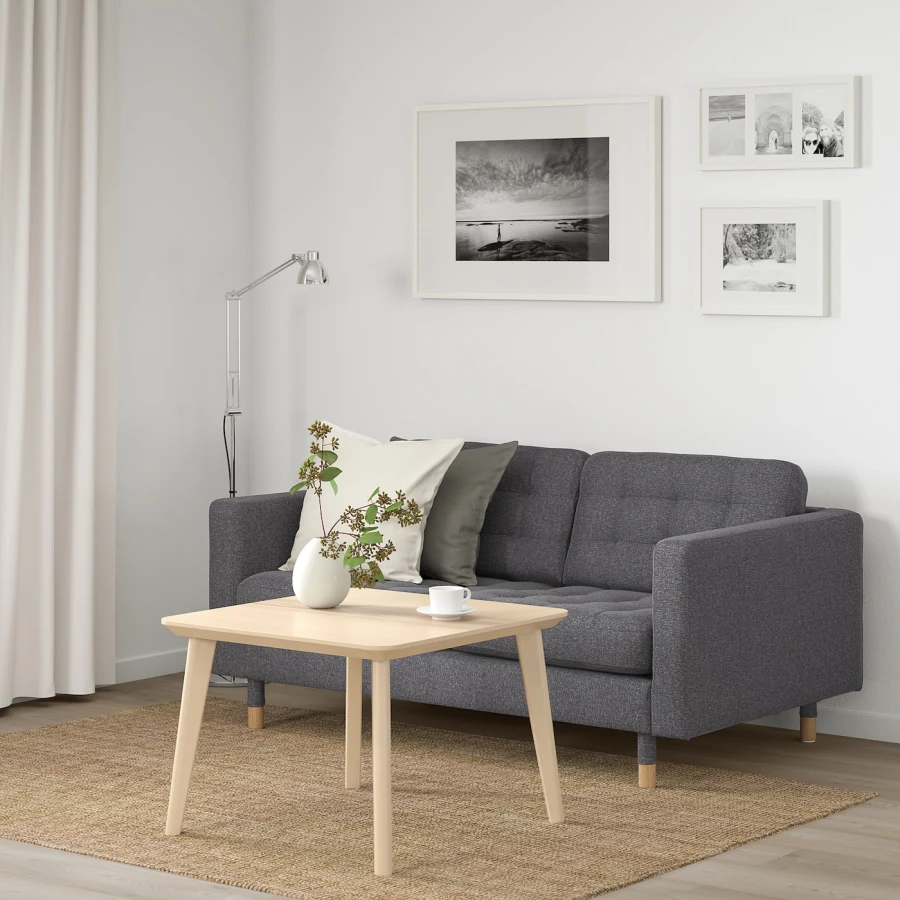 2-местный диван - IKEA LANDSKRONA/ЛАНДСКРОНА ИКЕА, 78х89х164 см, темно-серый (изображение №2)