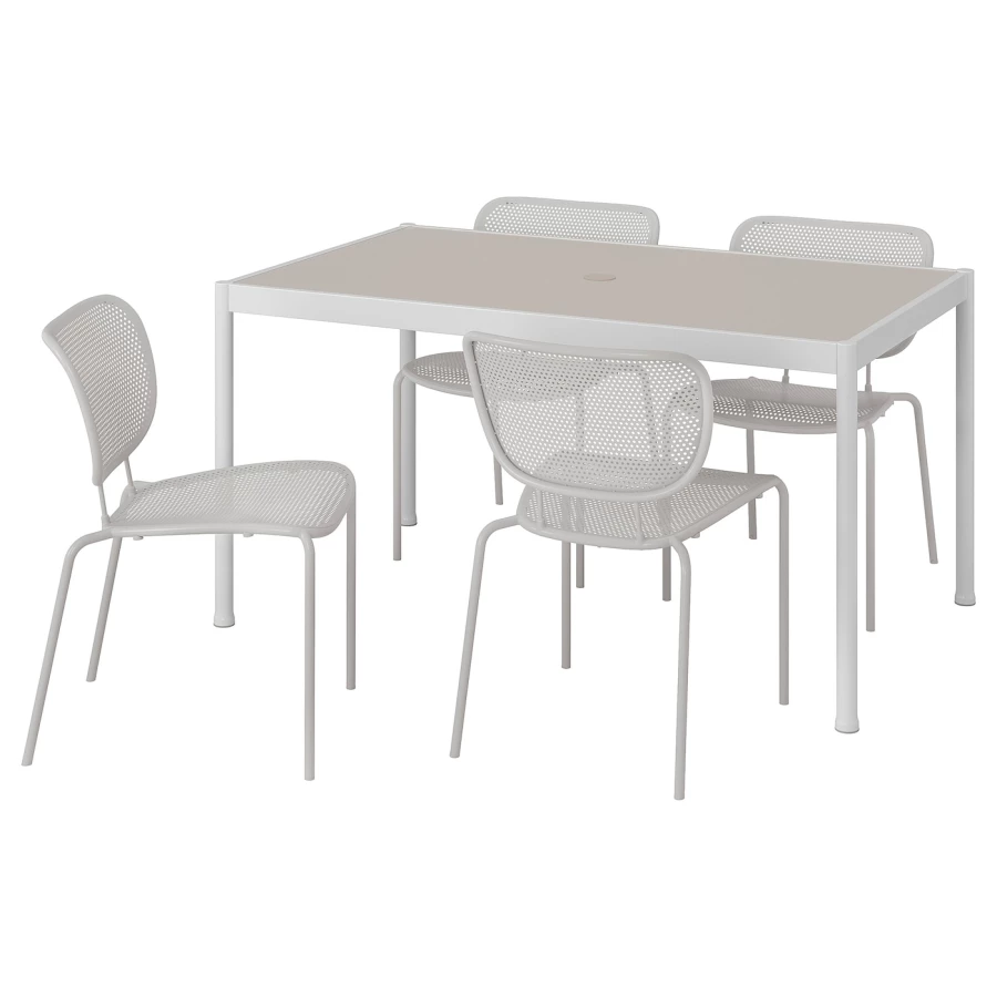 Стол и 4 стула - SEGERÖN / DUVSKÄR/ SEGERОN / DUVSKАR IKEA/ СЕГЕРОН/ ДУВСКАР ИКЕА,  147х91х75 см, белый (изображение №1)