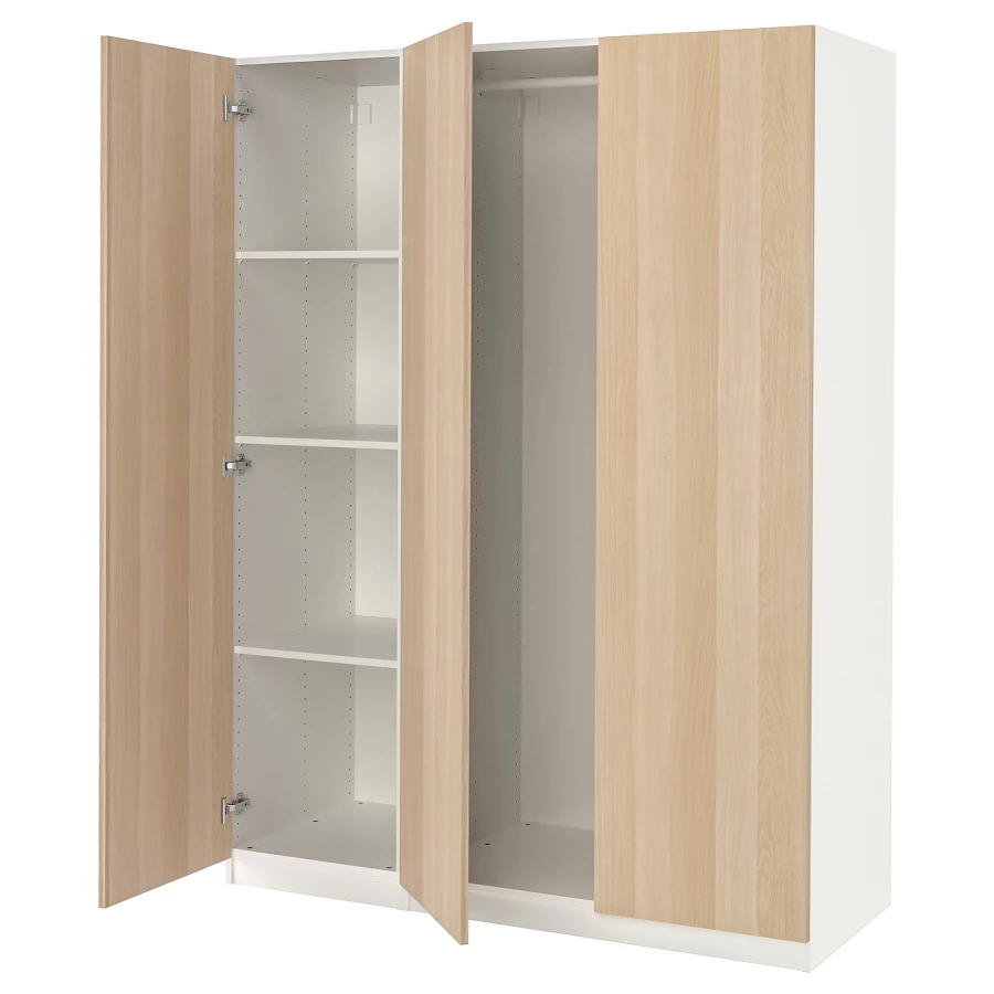 Шкаф - IKEA PAX/FORSAND/ПАКС/ФОРСАНД ИКЕА, 60х150х201,2 см, белый/светло-коричневый (изображение №1)