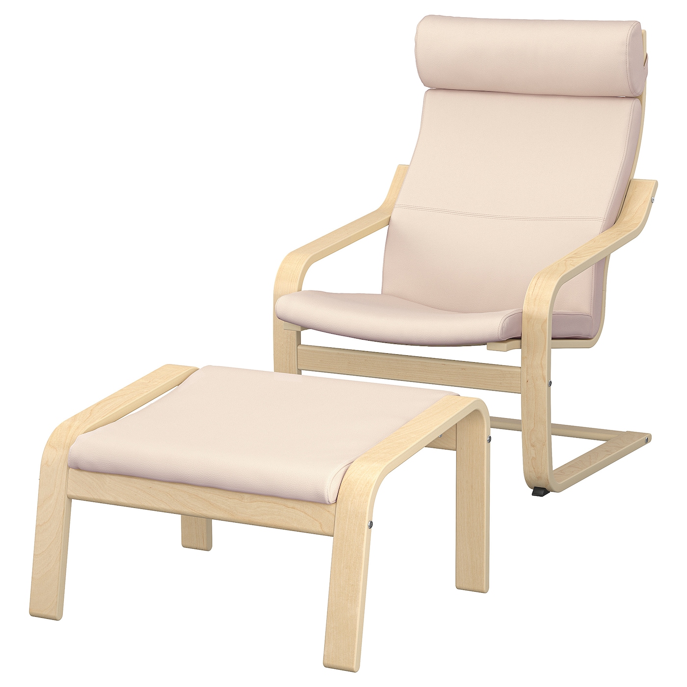 кресло икеа с подставкой для ног березовый