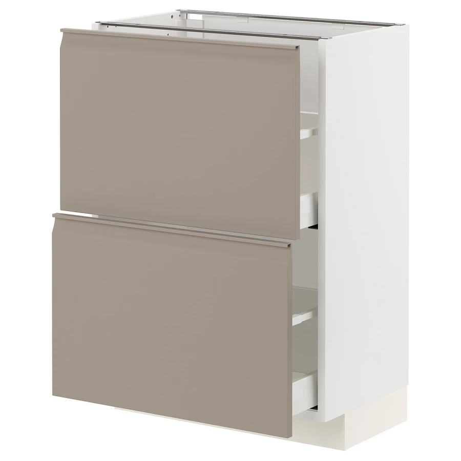 Напольный кухонный шкаф - IKEA METOD MAXIMERA, 88x39x60см, белый/темно-бежевый, МЕТОД МАКСИМЕРА ИКЕА (изображение №1)