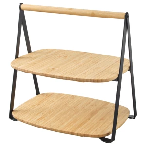 Поднос сервировочный - IKEA FULLSPACKAD/FULLSPÄCKAD, 28x20 см, бамбук / черный ФУЛЛСПЭККАД ИКЕА