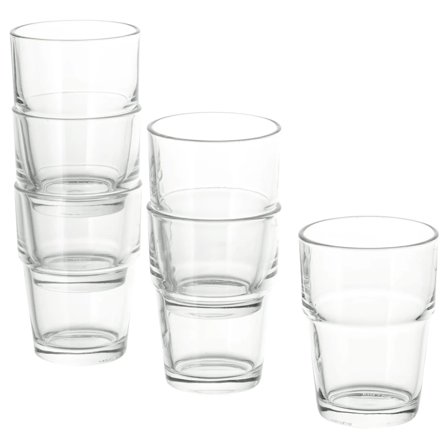 Набор стаканов, 6 шт. - IKEA REKO, 170 мл, прозрачное стекло, РЕКО ИКЕА (изображение №1)