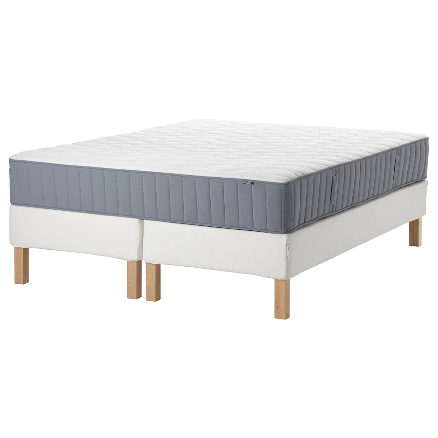 Континентальная кровать - IKEA ESPEVÄR/VÅGSTRANDA/ESPEVAR/VAGSTRANDA, 200х160 см, матрас средне-жесткий, белый, ЭСПЕВАР/ВЭГСТРАНДА ИКЕА (изображение №1)