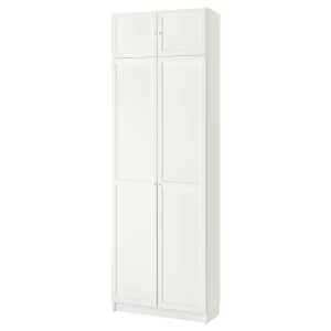 Книжный шкаф с дверцей - BILLY/OXBERG IKEA/ БИЛЛИ/ОКСБЕРГ ИКЕА, 30х80х237 см, белый