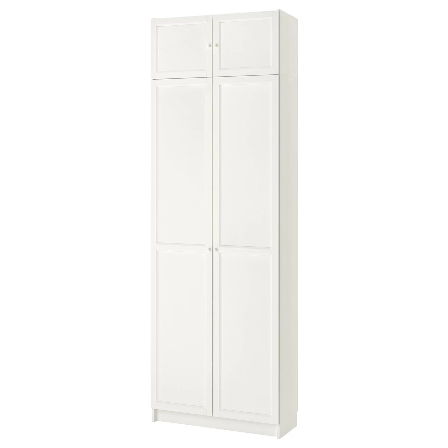 Книжный шкаф с дверцей - BILLY/OXBERG IKEA/ БИЛЛИ/ОКСБЕРГ ИКЕА, 30х80х237 см, белый (изображение №1)