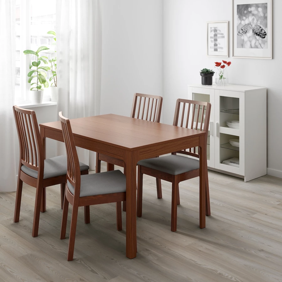 Раздвижной обеденный стол - IKEA EKEDALEN, 120/180х80 см, коричневый, ЭКЕДАЛЕН ИКЕА (изображение №2)