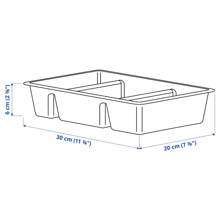 Коробка с отделениями - RAGGISAR IKEA/ РАГГИСАР ИКЕА, 20х30 см, серый (изображение №6)