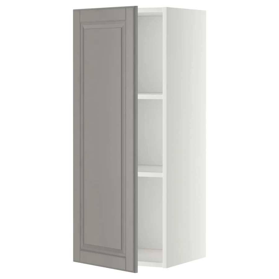 Навесной шкаф с полкой - METOD IKEA/ МЕТОД ИКЕА, 100х40 см, белый/серый (изображение №1)