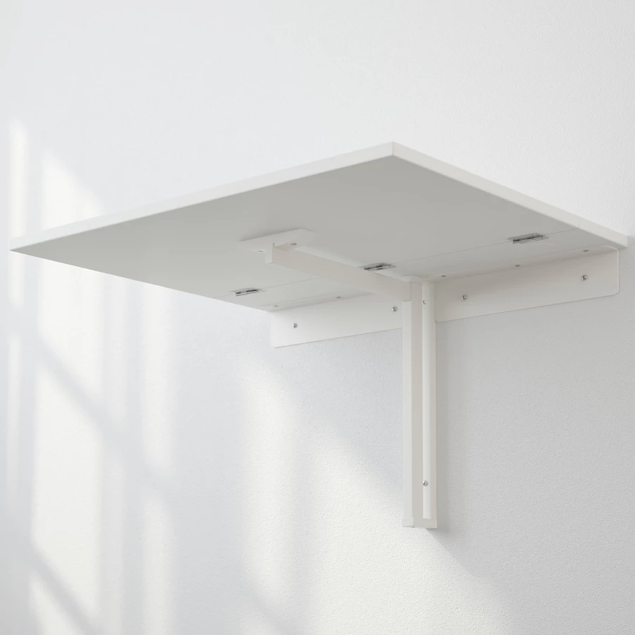 Стол подвесной откидной - IKEA NORBERG, 60х74х43 см, белый, НОРБЕРГ ИКЕА (изображение №3)