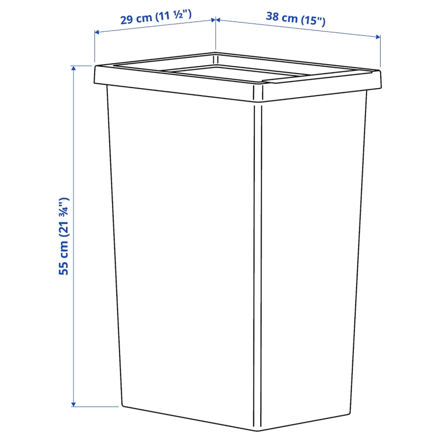 Пластиковая корзина с крышкой - IKEA FILUR, 42л, белый, ФИЛУР ИКЕА (изображение №9)
