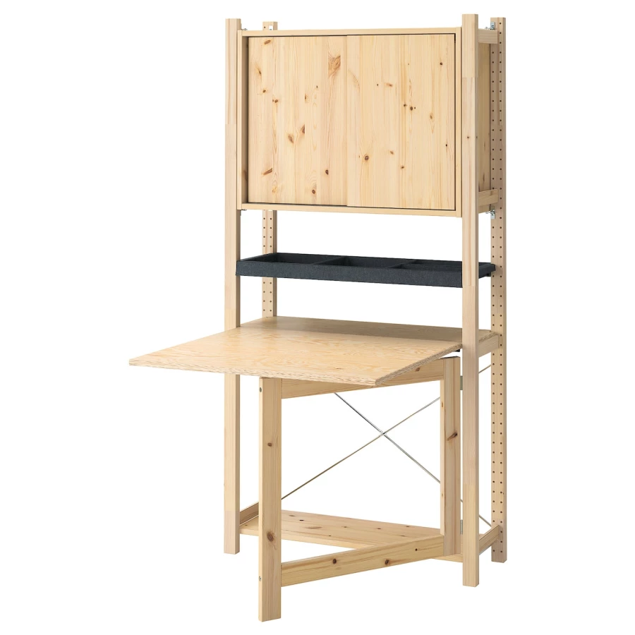 Шкаф со складным столом - IKEA IVAR, 89х30х179 см, сосна, ИВАР ИКЕА (изображение №1)