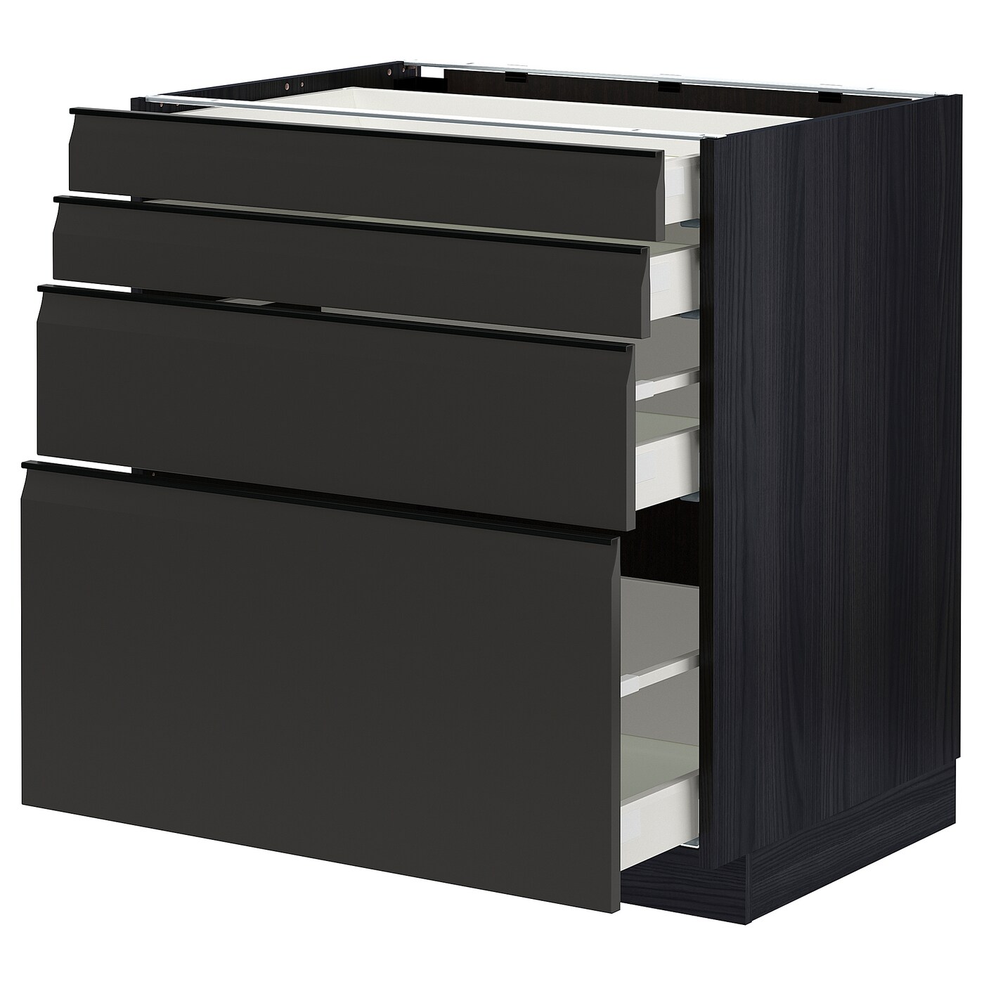 Напольный кухонный шкаф  - IKEA METOD MAXIMERA, 88x61,6x80см, черный, МЕТОД МАКСИМЕРА ИКЕА