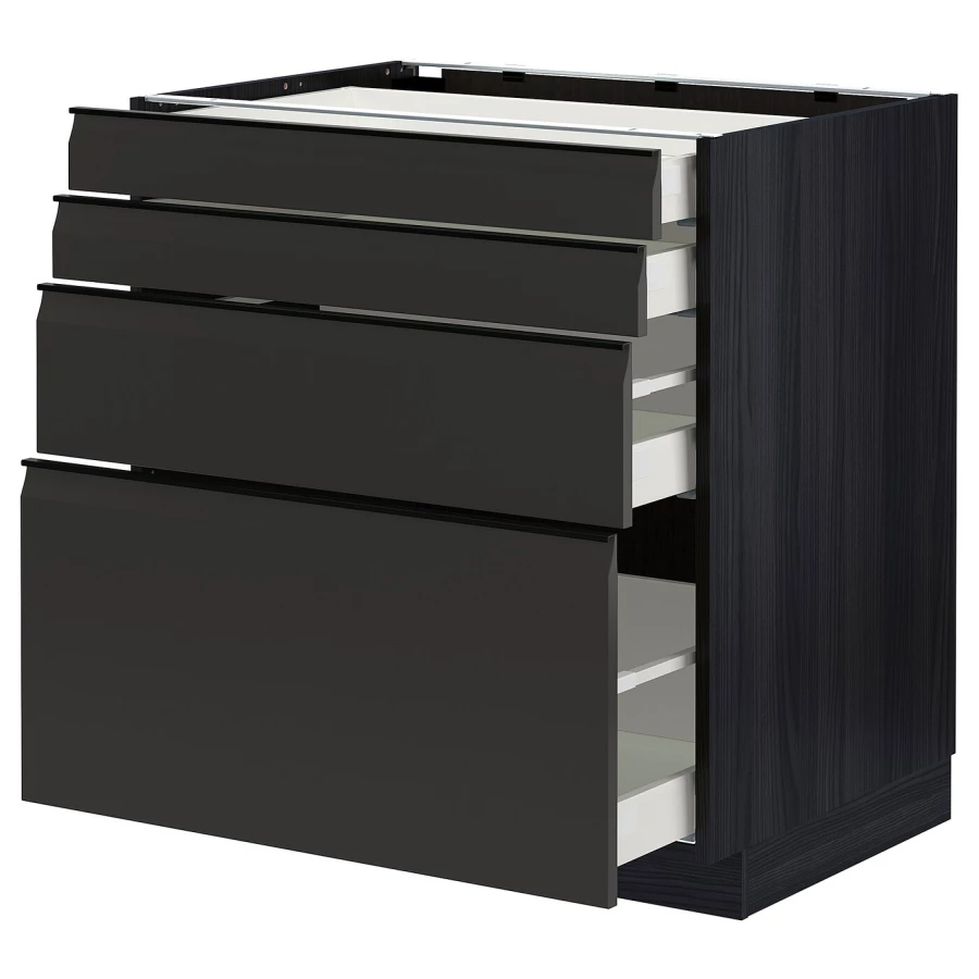 Напольный кухонный шкаф  - IKEA METOD MAXIMERA, 88x61,6x80см, черный, МЕТОД МАКСИМЕРА ИКЕА (изображение №1)
