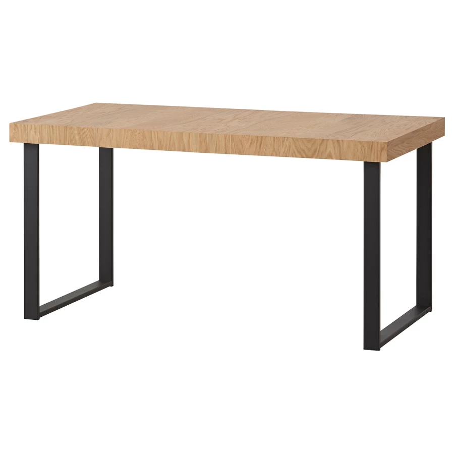 Раздвижной стол - IKEA TARSELE, 150х80х77 см, дубовый шпон/черный, ТАРСЕЛЬ ИКЕА (изображение №1)
