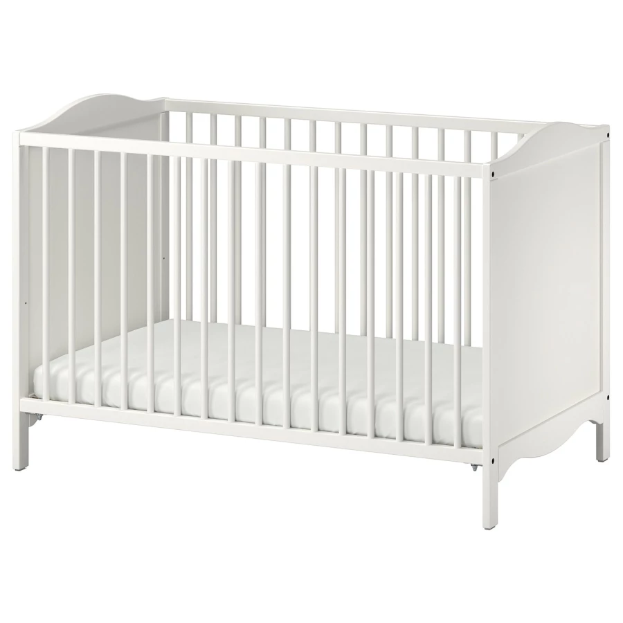 Кровать для новорожденных - IKEA SMÅGÖRA/SMAGORA, 60x120 см, белый, СМОГЁРА ИКЕА (изображение №1)