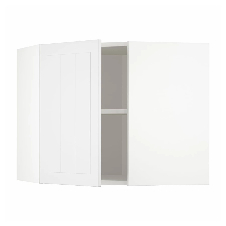 Угловой навесной шкаф с полками - METOD  IKEA/  МЕТОД ИКЕА, 60х68 см, белый (изображение №1)