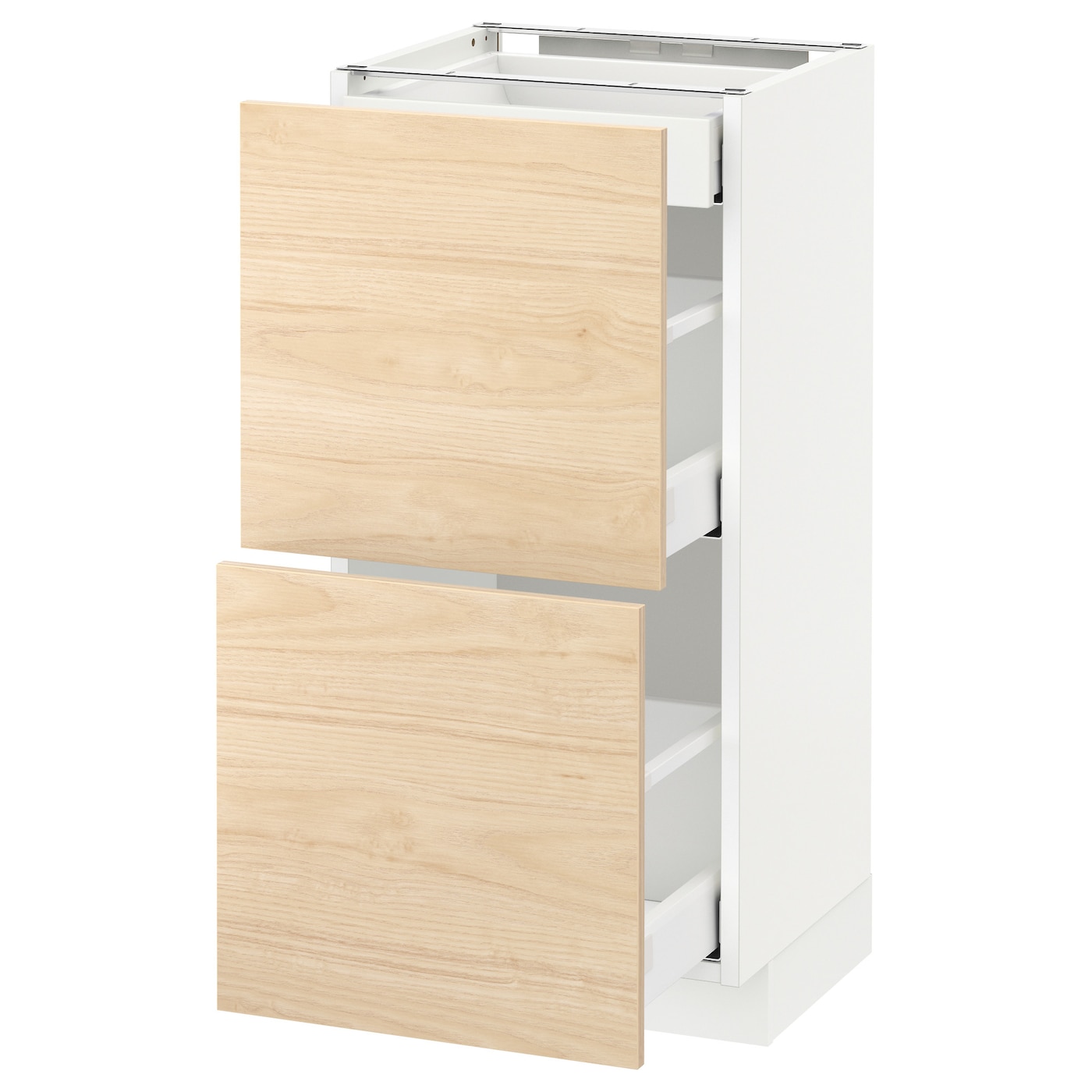 Напольный кухонный шкаф  - IKEA METOD MAXIMERA, 88x39x40см, белый/светлый ясень, МЕТОД МАКСИМЕРА ИКЕА