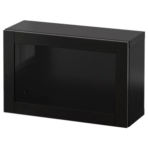 Навесной шкаф - IKEA BESTÅ/BESTA, 60x22x38 см, черный, БЕСТО ИКЕА