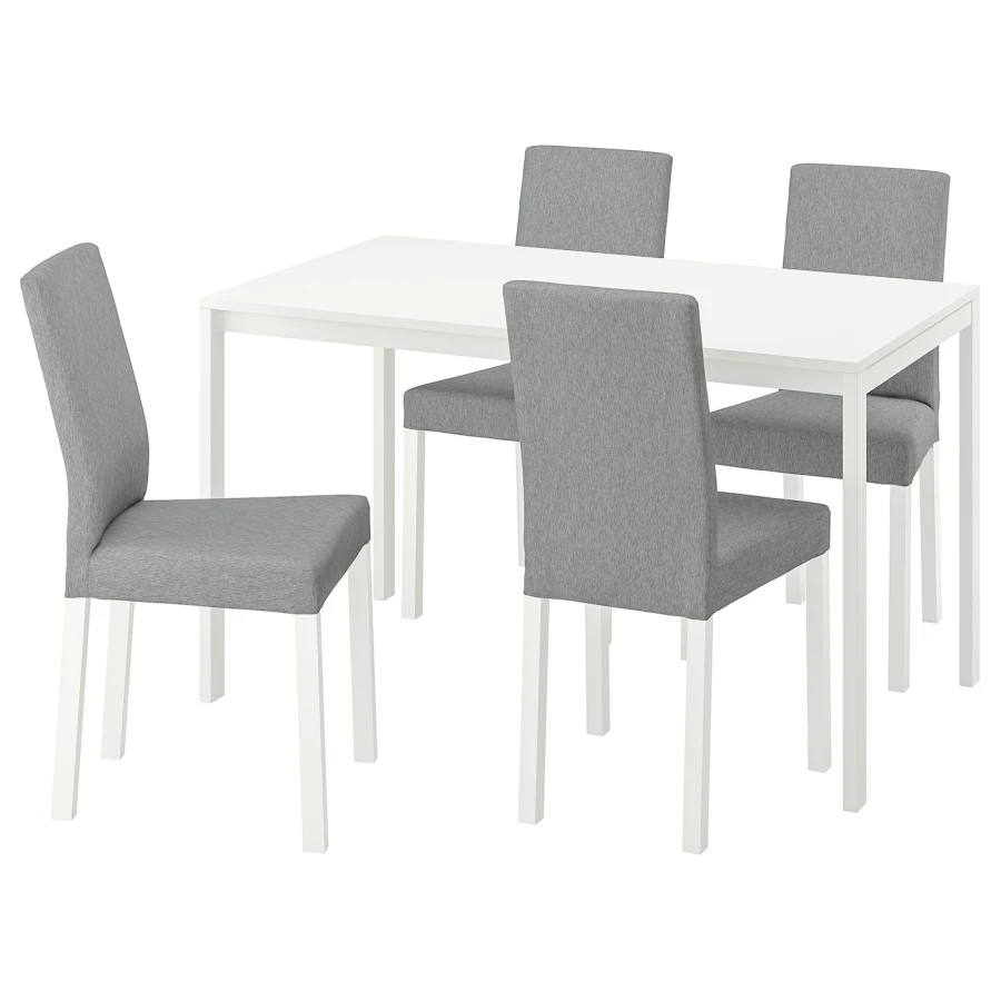 Кухонный стол - MELLTORP/KÄTTIL IKEA/МЕЛЛЬТОРП / КЭТТИЛ ИКЕА, 125х75х74 см, белый/серый (изображение №1)