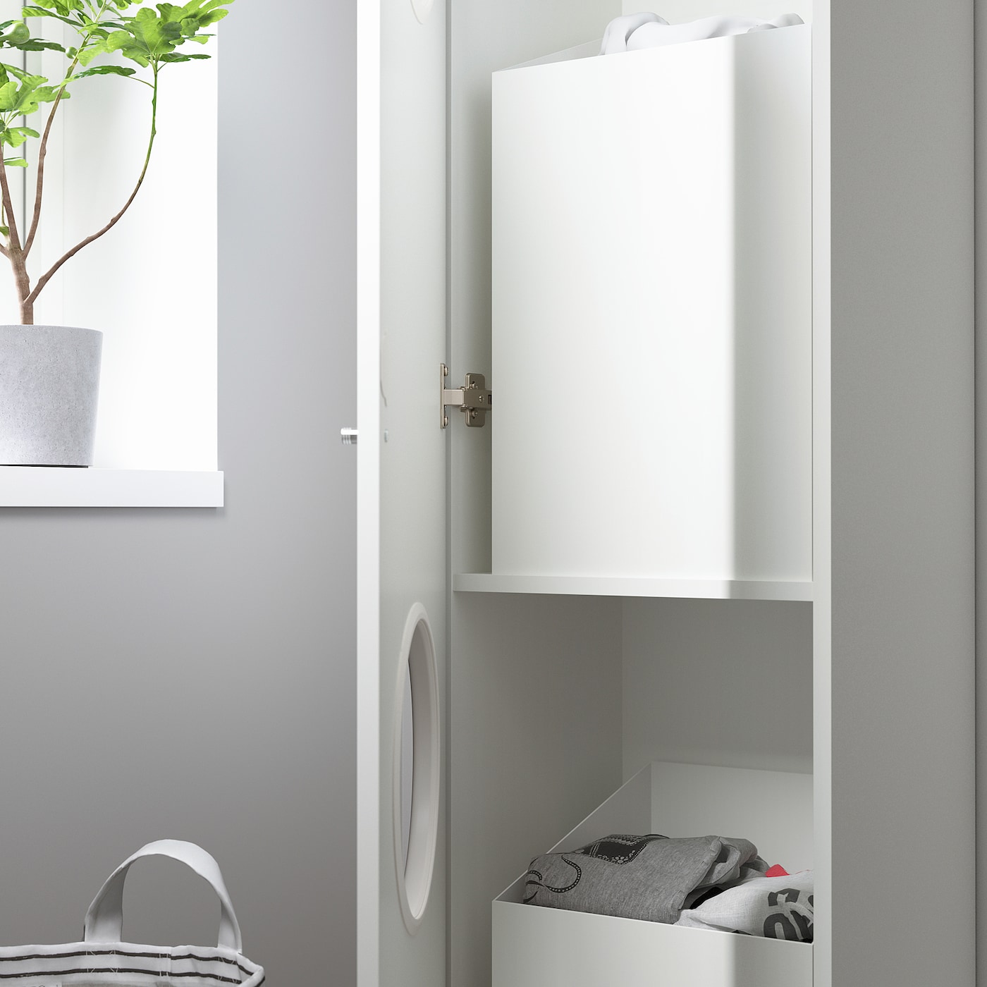 Шкаф для белья - NYSJÖN IKEA/ НИСЬЕН ИКЕА, 40x190 см, белый за