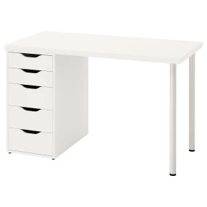 Письменный стол с ящиком - IKEA LAGKAPTEN/ALEX, 140x60 см, белый, АЛЕКС/ЛАГКАПТЕН ИКЕА