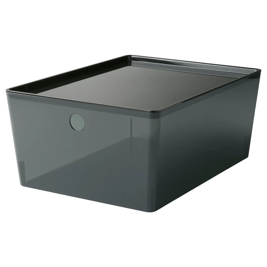 Коробка с крышкой - KUGGIS IKEA/ КУГГИС ИКЕА, 26х35х15 см, черный (изображение №1)