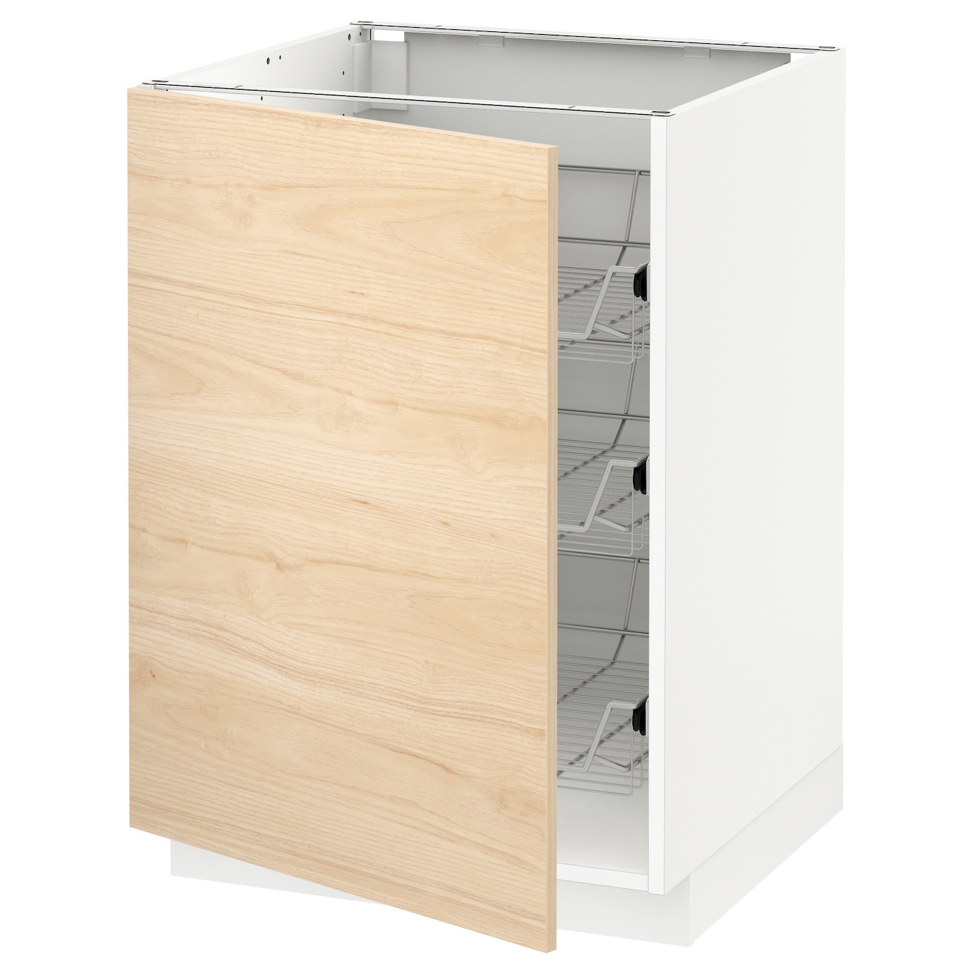 Напольный шкаф - METOD IKEA/ МЕТОД ИКЕА,  88х60 см, белый/под беленый дуб