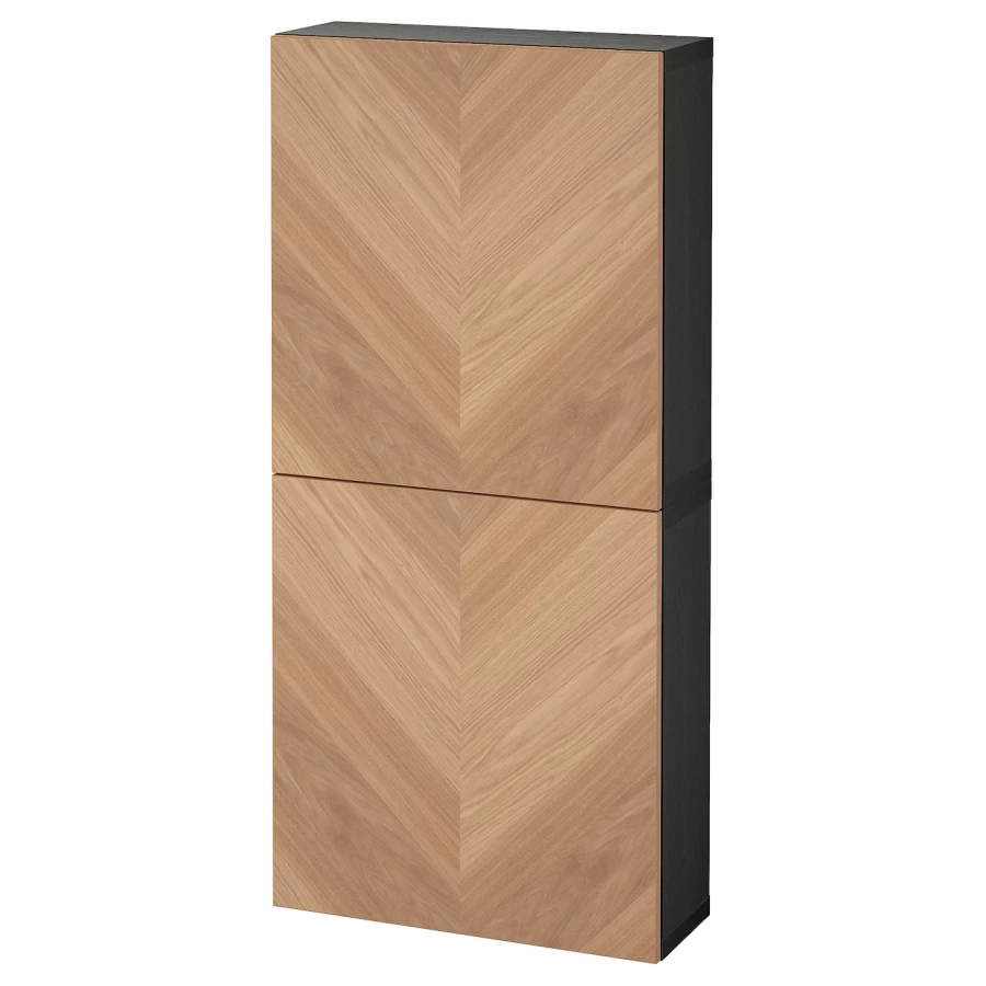 Навесной шкаф - IKEA BESTÅ/BESTA, 60x22x128 см, коричневый, БЕСТО ИКЕА (изображение №1)