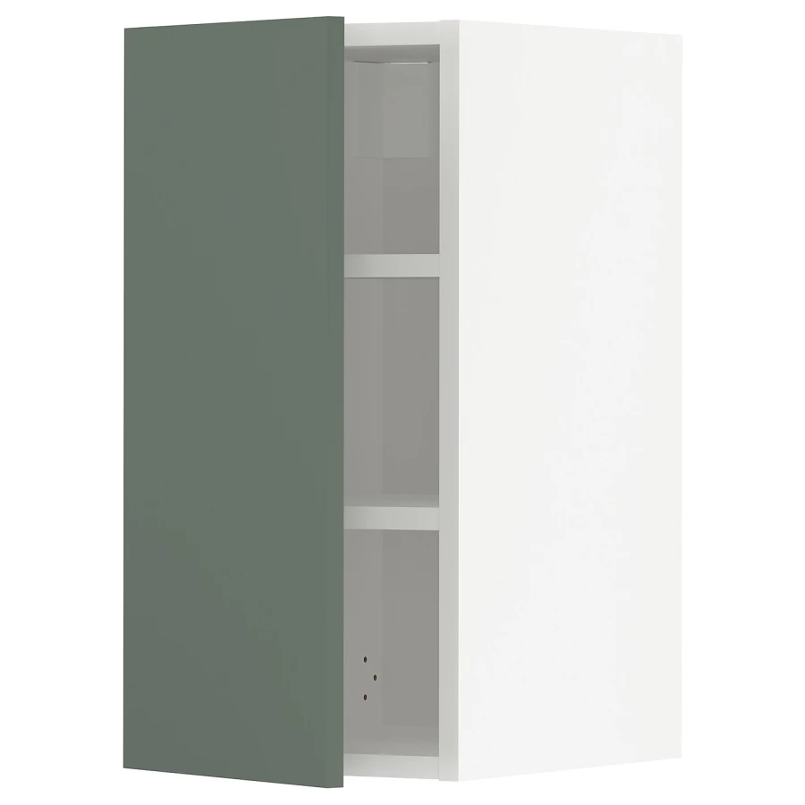 Навесной шкаф с полкой - METOD IKEA/ МЕТОД ИКЕА, 60х30 см, белый/темно-зеленый (изображение №1)
