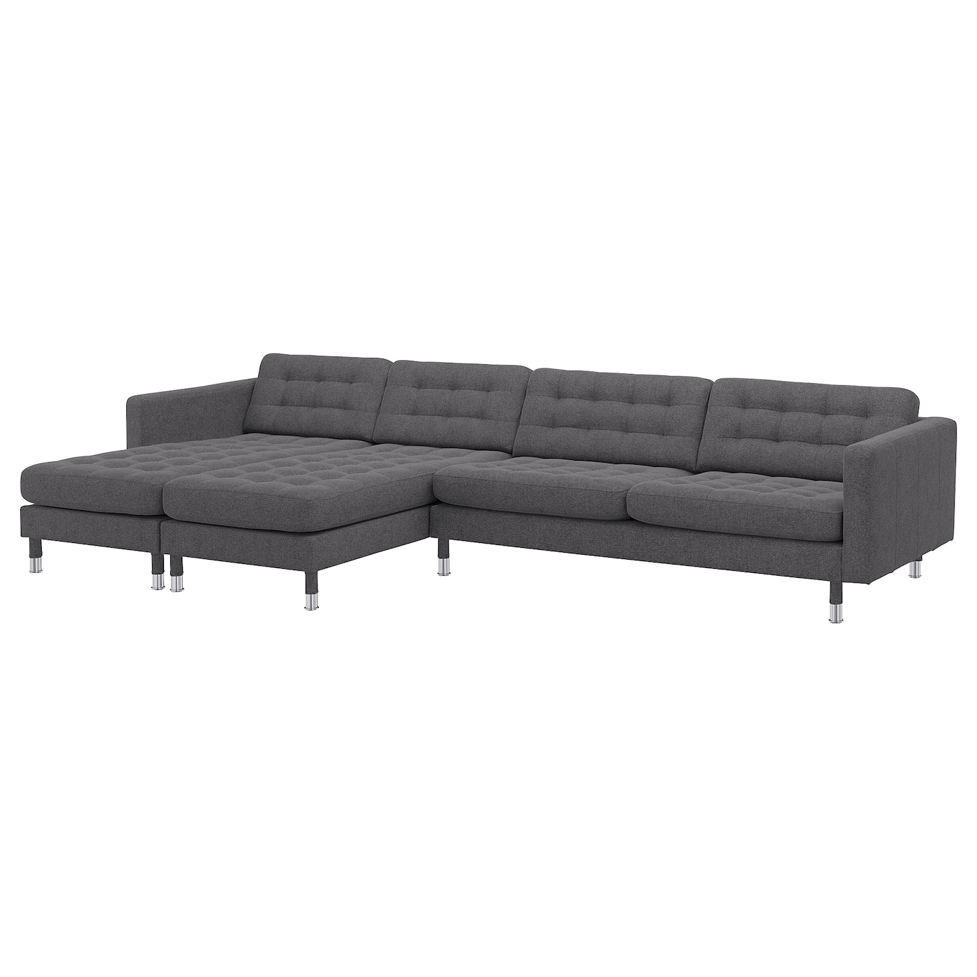 5-местный диван с шезлонгом - IKEA LANDSKRONA, 78x158x360см, темно-серый, ЛАНДСКРУНА ИКЕА