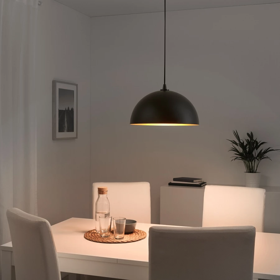 Абажур подвесного светильника - IKEA DYVIKA/ДИВИКА ИКЕА, 35х16,5 см, черный (изображение №4)