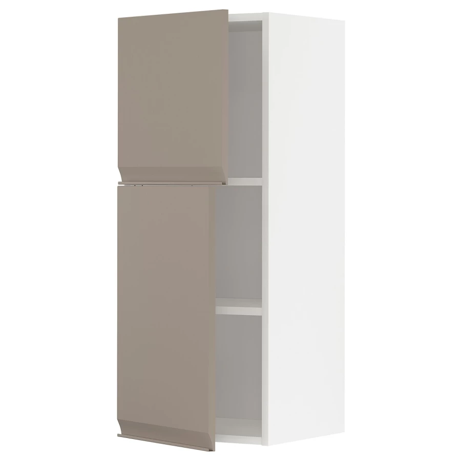 Навесной шкаф с полкой - METOD IKEA/ МЕТОД ИКЕА, 100х40 см, белый/светло-коричневый (изображение №1)
