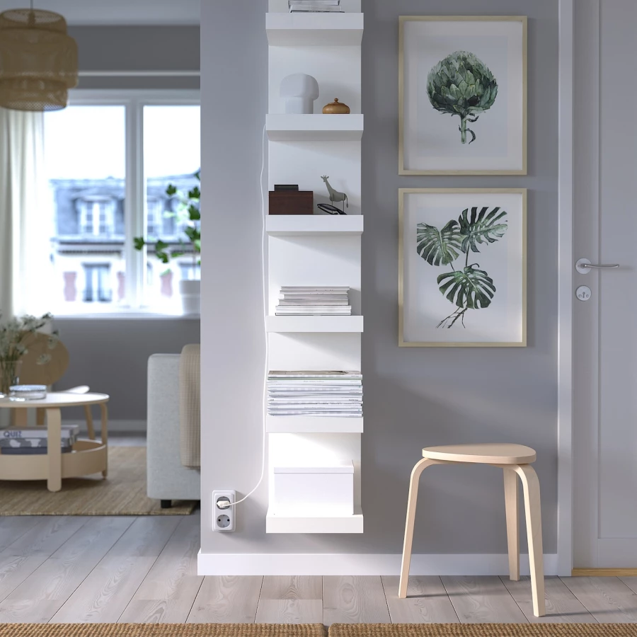 Полка настенная без ножки - IKEA LACK, 30x190 см, белый, Лакк ИКЕА (изображение №2)
