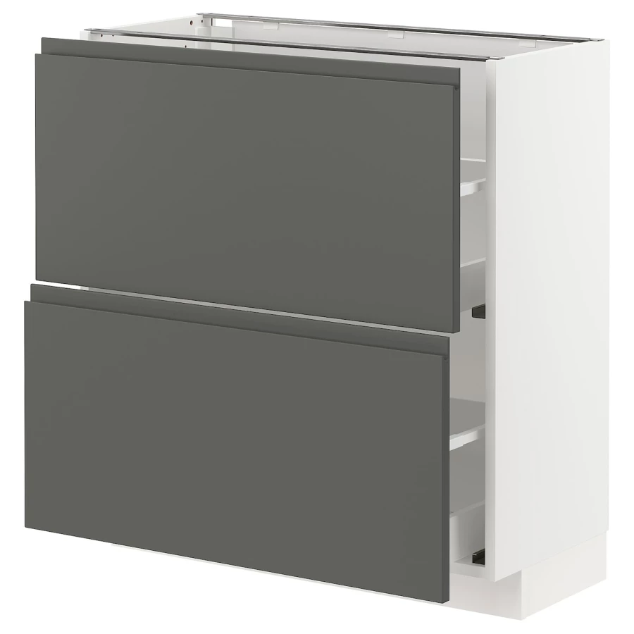 Напольный шкаф - IKEA METOD MAXIMERA, 88x39x80см, белый/темно-серый, МЕТОД МАКСИМЕРА ИКЕА (изображение №1)
